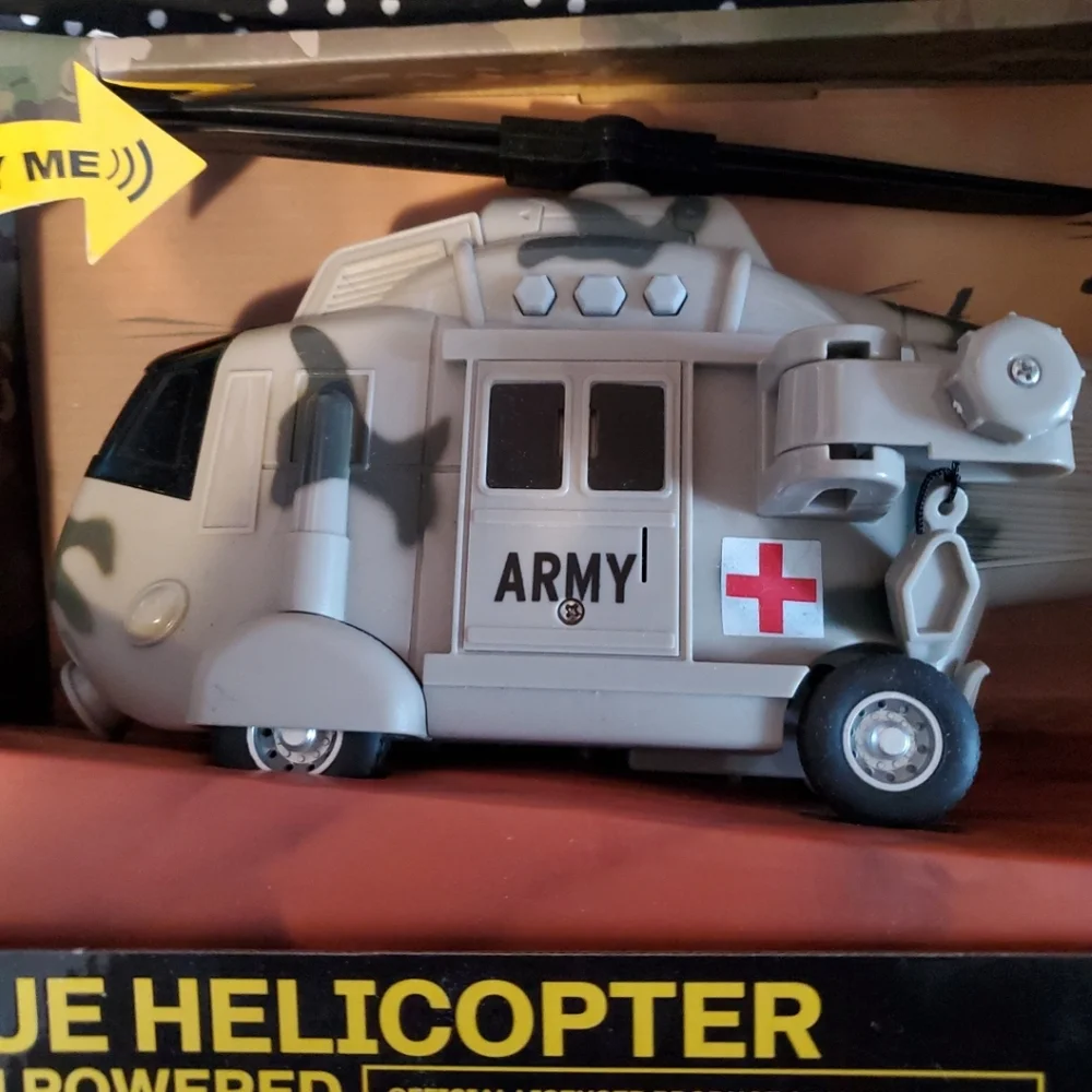 U.S. Army Rescue Helicopter Toy - Gray Lights & Sounds - Picture 4 of 8